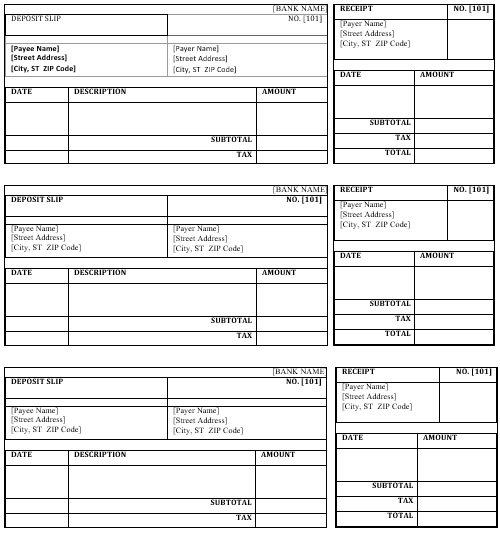 25 Printable Bank Deposit Slip Templates Excel Word Pdf Templatedata