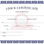 blank stock certificate template