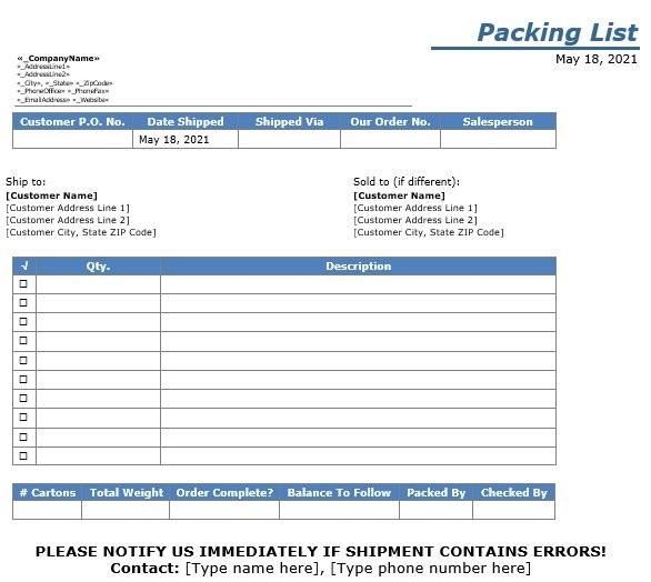 20+ Free Packing Slip Templates [Excel, Word, PDF] » TemplateData