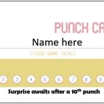 free printable punch card template