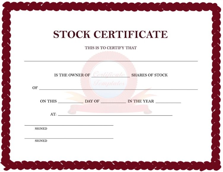 25+ Printable Stock Certificate Templates [Excel, Word, PDF] » TemplateData