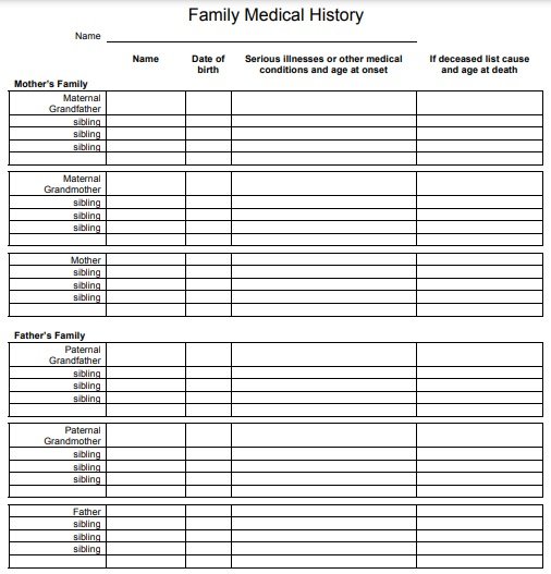 30 Printable Medical History Form Templates Word PDF TemplateData