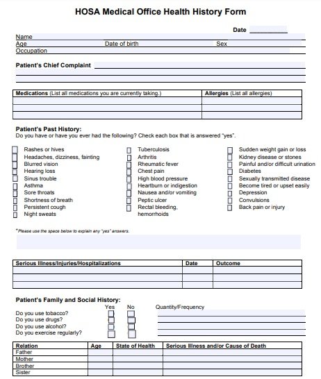 30+ Printable Medical History Form Templates [Word, PDF] » TemplateData