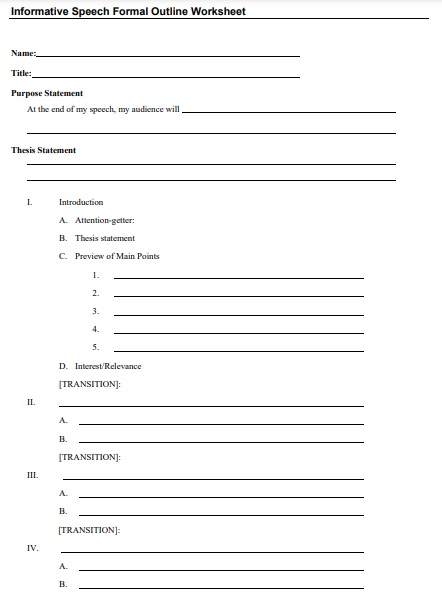 informative essay outline worksheet
