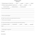 informative speech worksheet