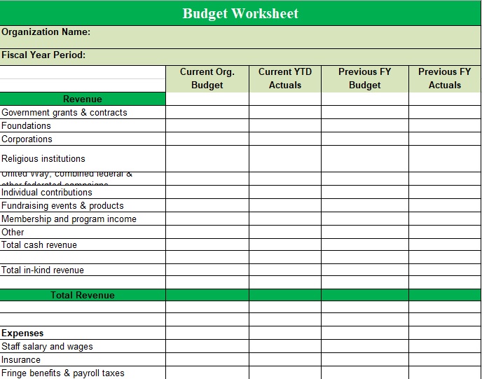 20 Free Nonprofit Budget Templates Excel PDF TemplateData