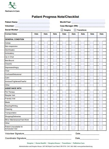 Progress Notes Aged Care Template