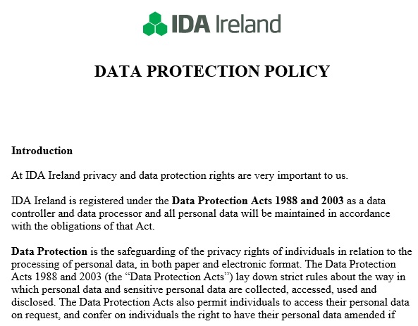 Uk Data Protection Policy