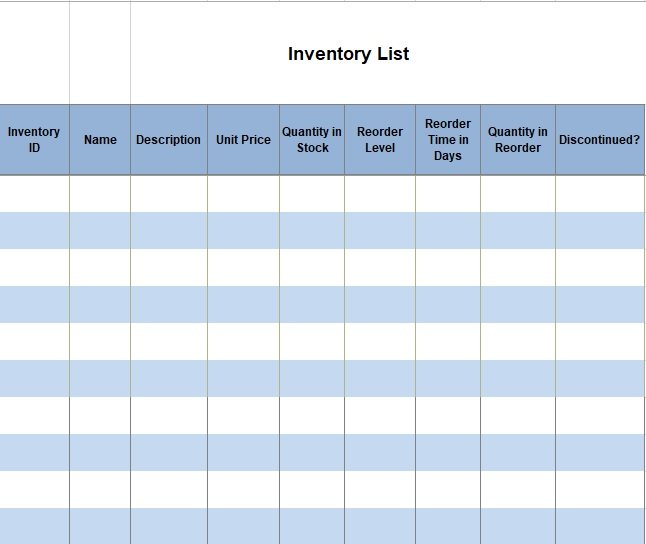 25+ Free Inventory List Templates [Word, Excel, PDF] » TemplateData