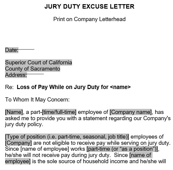 Free Jury Duty Excuse Letters And Templates Word Pdf Templatedata 5706