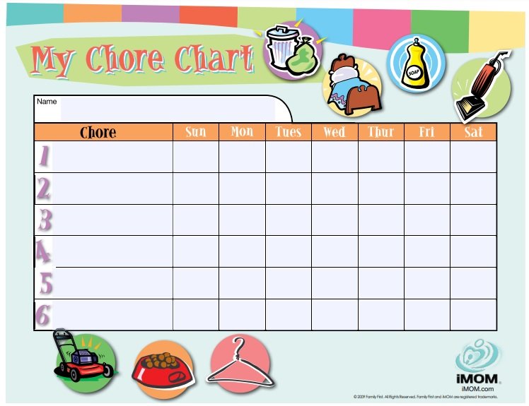 my chore chart template