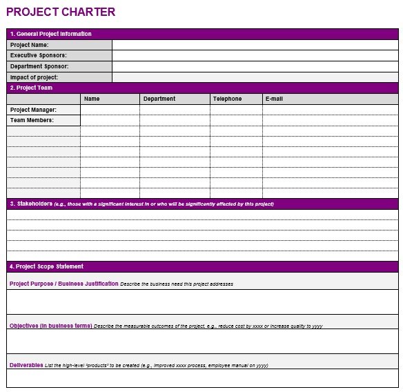 free project charter template 16