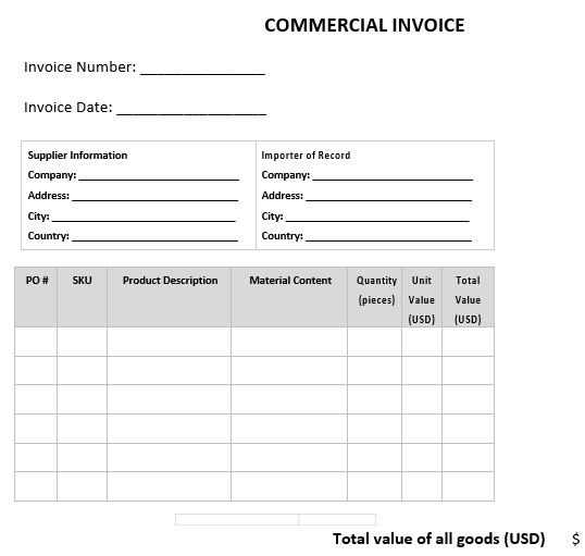 Printable Commercial Invoice Templates (Excel, Word)