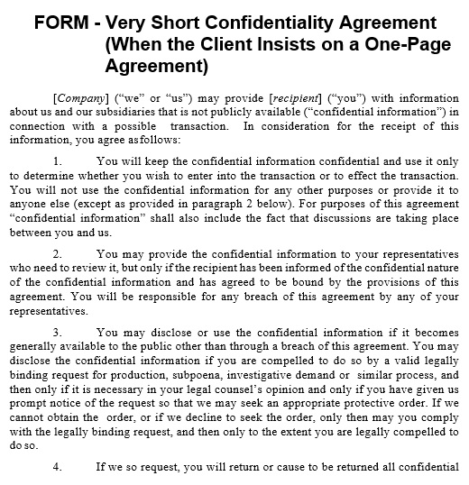 Free Confidentiality Agreement Templates MS Word (NDA)