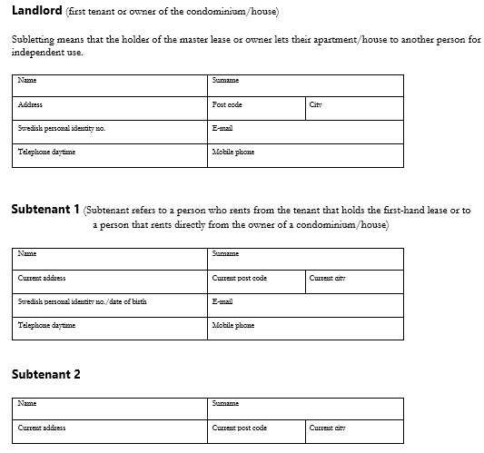 Printable Sublease Agreement Templates [MS Word]