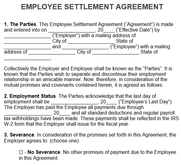 Free Employment Separation Agreement Templates (Word, PDF)