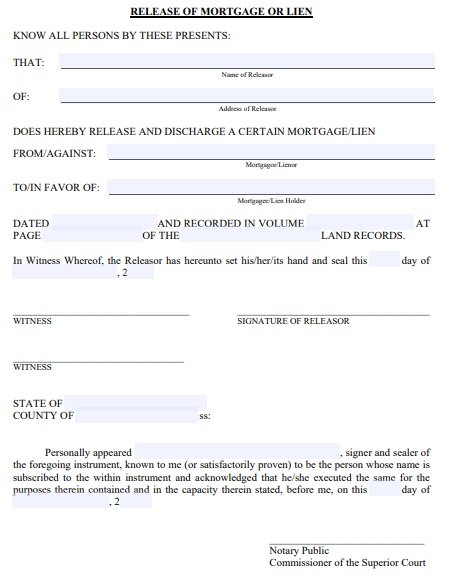 free mortgage lien release form 1