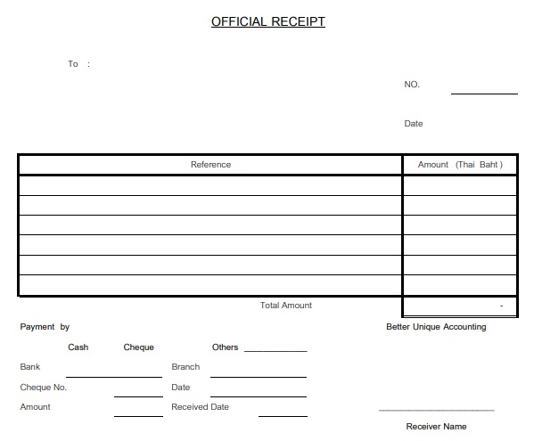 free official receipt template