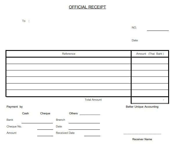 Printable Cash Payment Receipt Templates (Excel, Word, PDF) » TemplateData