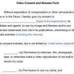 free printable video consent release form