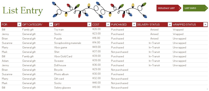 printable christmas budget template