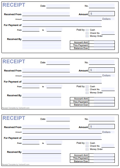 sample official cash receipt template