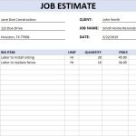 free construction estimate template 4