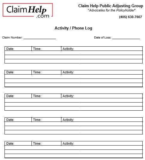 free phone log template 4