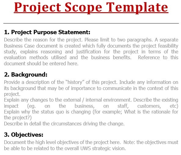 free project scope example 14