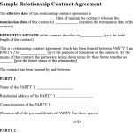 printable relationship contract template