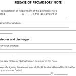 free promissory note release form